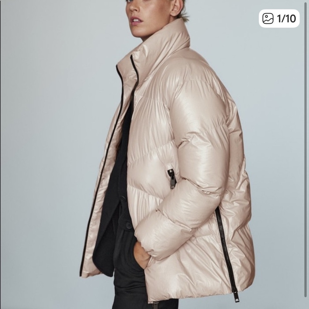 Massimo Dutti Women's Cream Puffer Jacket - NWT!